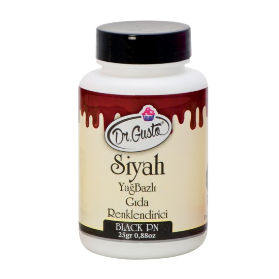 Dr Gusto Lebensmittel Pulverfarbe Fettlöslich Schwarz 25g - DR0045 - Dr Gusto